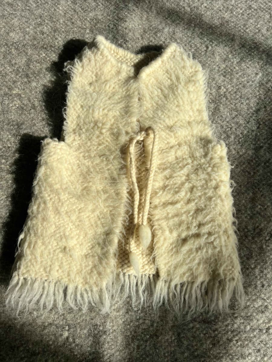 Children's vest made of merino wool brushed wool technique-0